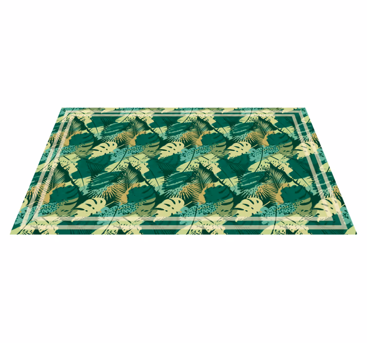 Tropical Foliage Array vinyl rug flowers - TenStickers