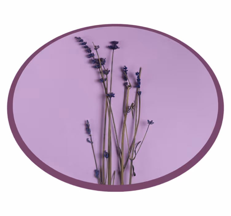 Round simplistic lavender floral rug - TenStickers