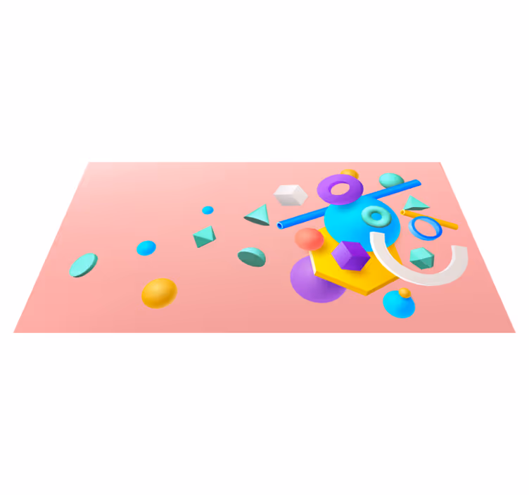 Geometric vinyl rug geometric shapes collection - TenStickers