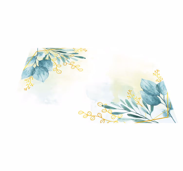 Botanical Motif Elegance vinyl rug flowers - TenStickers