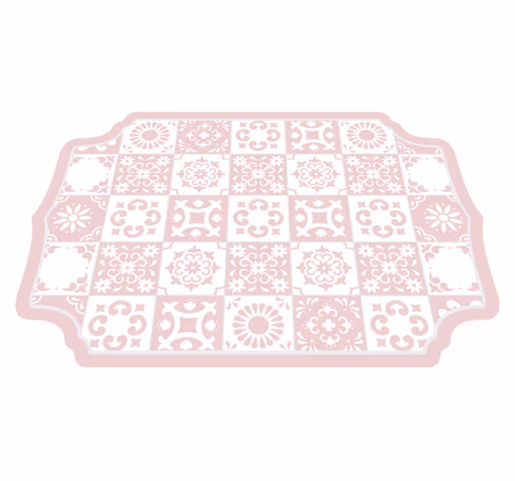 Tile vinyl rug intricate tile design - TenStickers