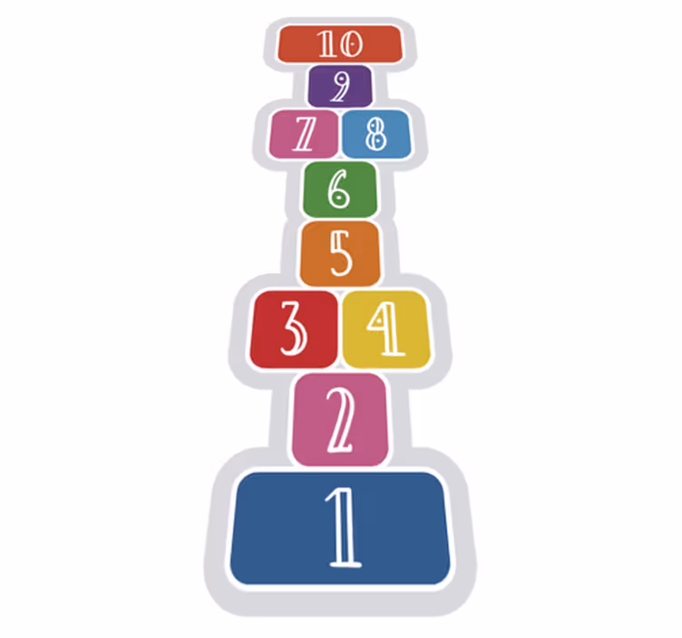 Hopscotch Sequence vinyl rug gaming - TenStickers