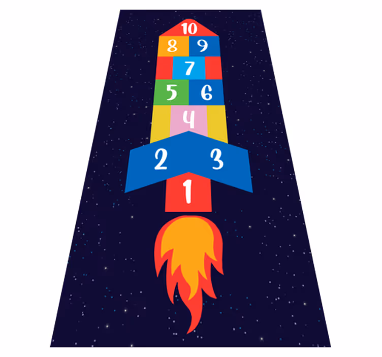 Space Hopscotch vinyl rug gaming - TenStickers