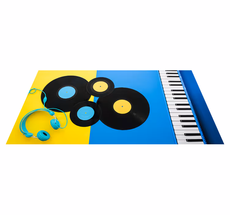 Musical Elements vinyl rug gaming - TenStickers