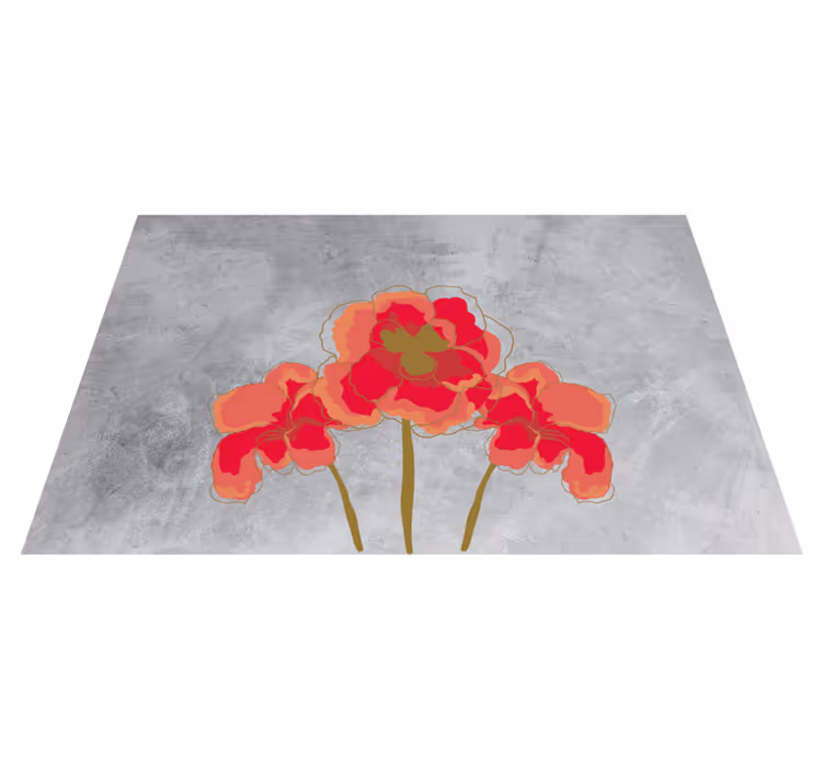Floral Blossom Trio vinyl rug flowers - TenStickers