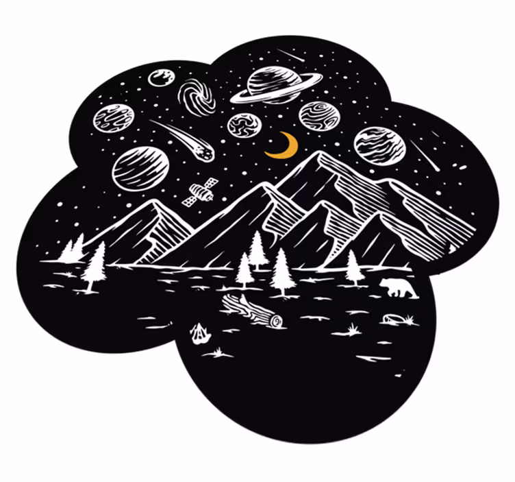 Space Adventure Scene vinyl rug gaming - TenStickers