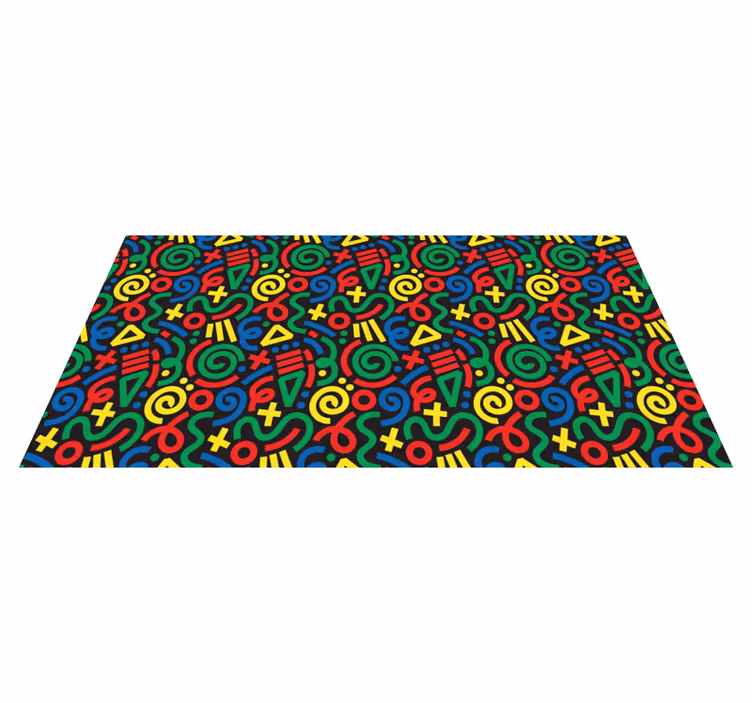 Vibrant Puzzle Pattern vinyl rug gaming - TenStickers