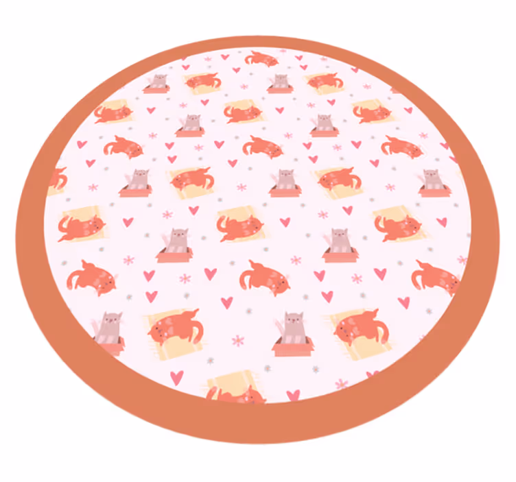 Playful Cat Motif nursery vinyl rug - TenStickers