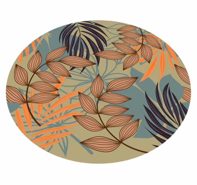 Botanical Foliage Pattern vinyl rug flowers - TenStickers