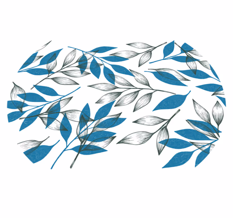 Botanical Leaf Imprint vinyl rug flowers - TenStickers
