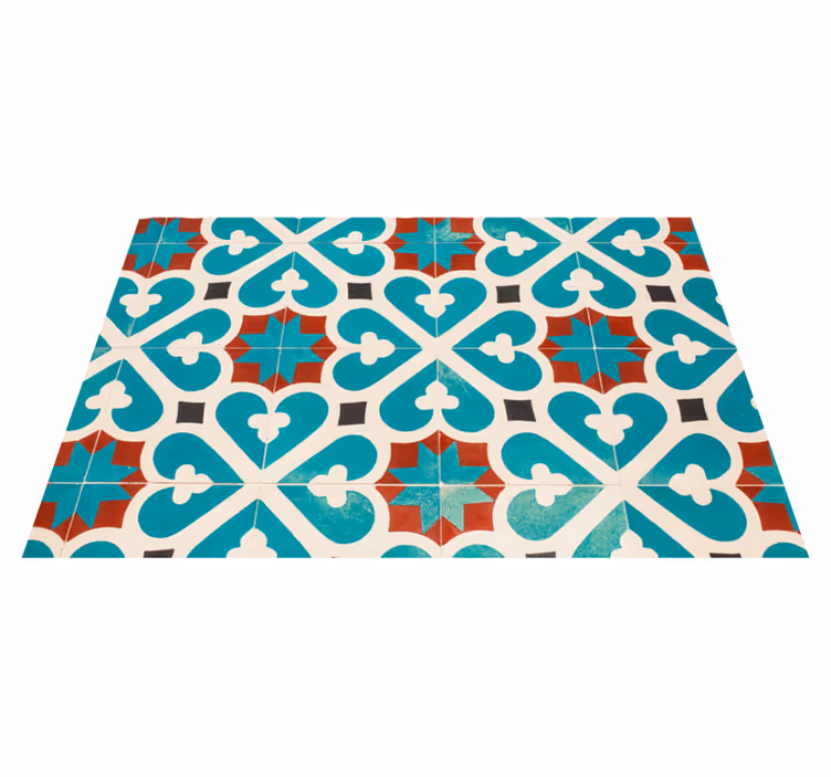 Tile vinyl rug moorish tile design - TenStickers