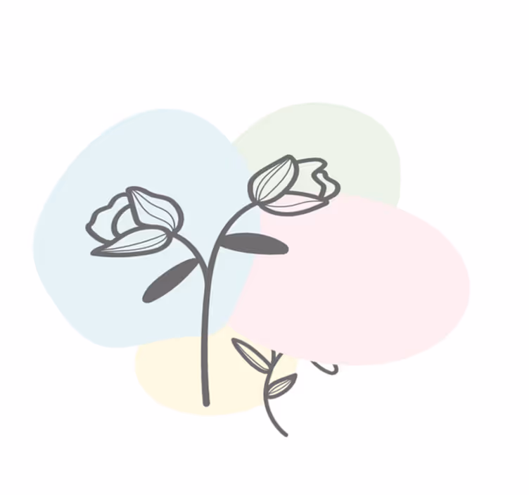 Floral Heart Rug vinyl rug flowers - TenStickers