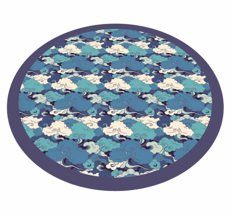 Cloud Patterned Decor vinyl rug flowers - TenStickers