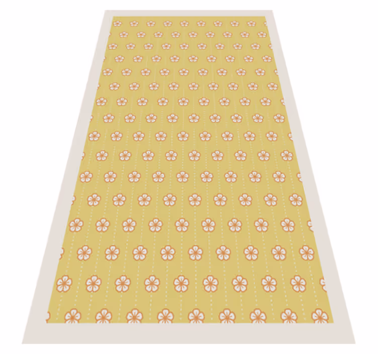 Floral Kitchen Accessory vinyl rug flowers - TenStickers