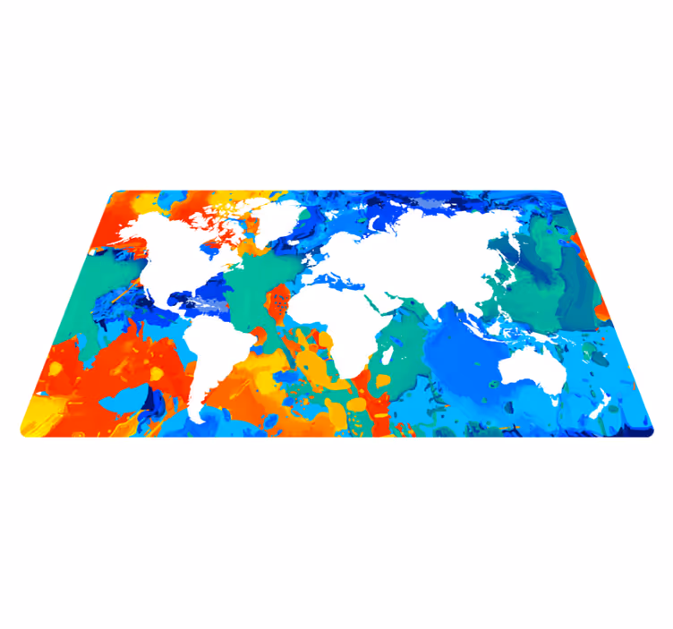 Vibrant Global Map world map vinyl rug - TenStickers
