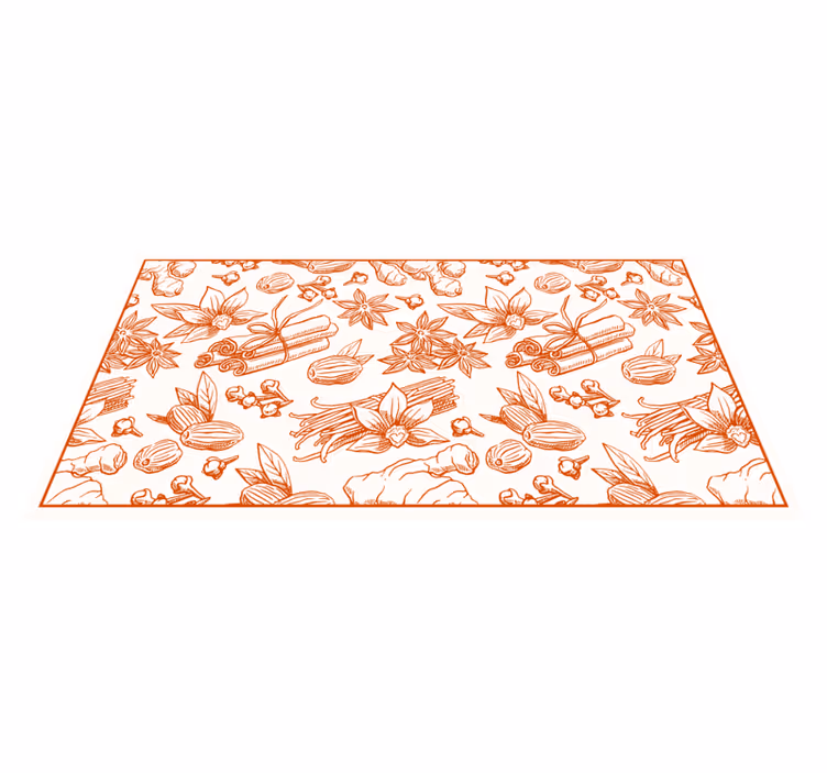 Floral Illustration Design vinyl rug flowers - TenStickers