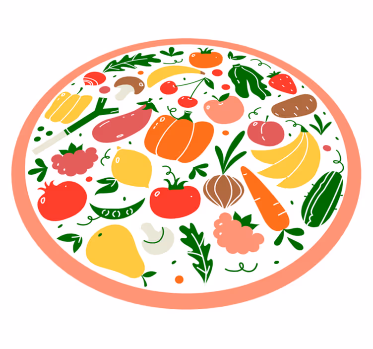 Colorful Fruit Motif vinyl rug flowers - TenStickers