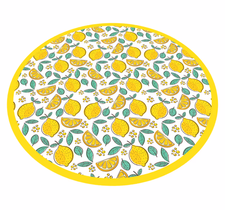 Citrus Patterned Design vinyl rug flowers - TenStickers