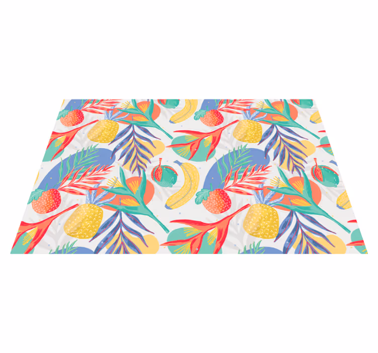Tropical Delight Pattern vinyl rug flowers - TenStickers