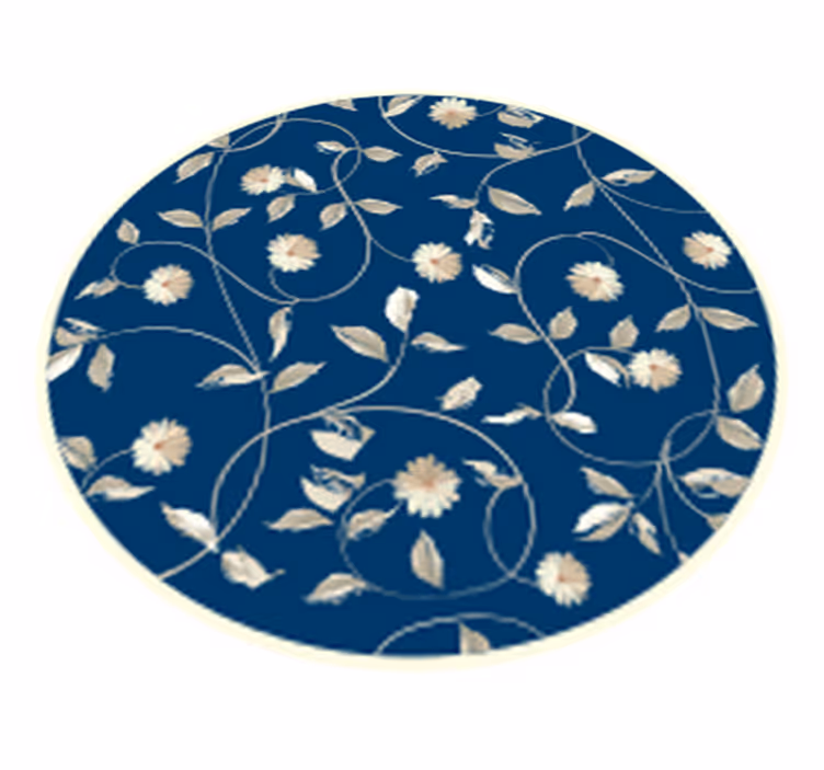 Botanical Bloom Pattern vinyl rug flowers - TenStickers