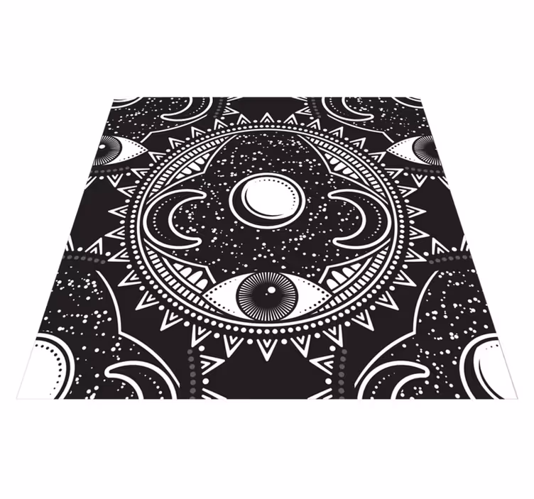 Mandala vinyl rug with celestial mandala design - TenStickers