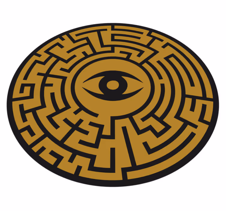 Labyrinth Eye Symbol vinyl rug gaming - TenStickers