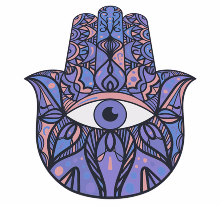 Hamsa Hand Motif mandala vinyl rug - TenStickers