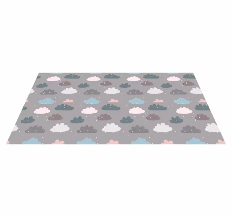 Patterned clouds kids vinyl rug - TenStickers