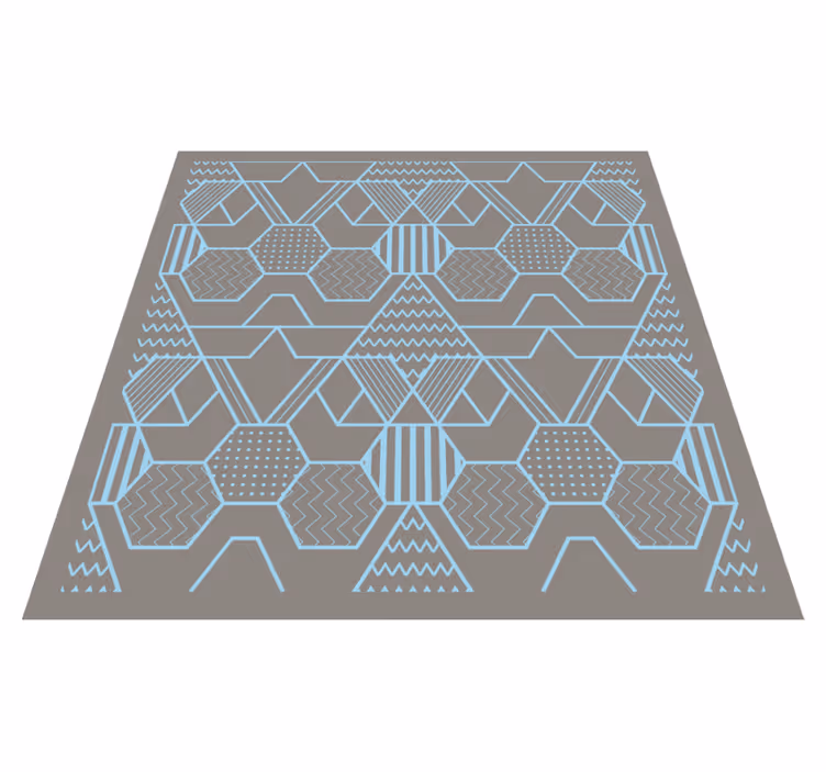 Geometric abstract shapes geometric vinyl rug - TenStickers
