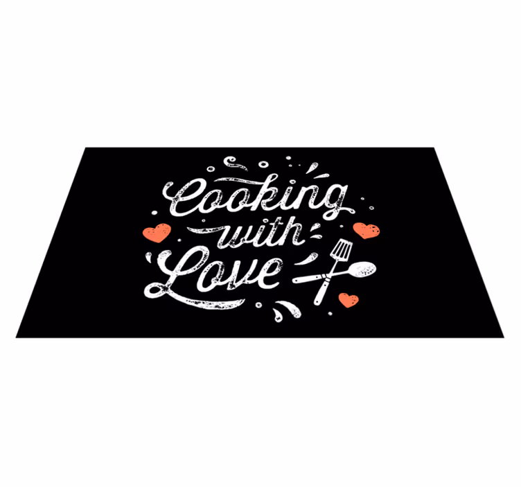 Cooking with love vinyl rug - TenStickers