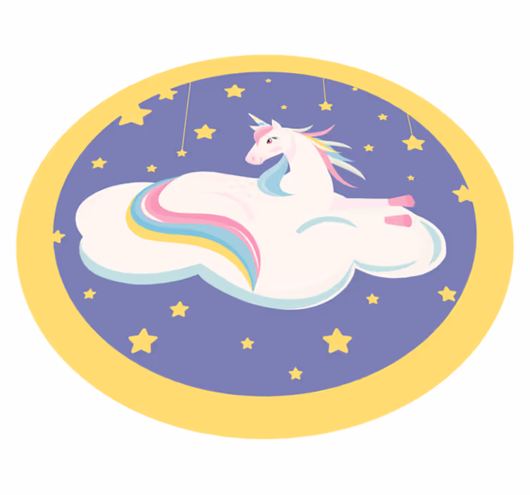 Unicorn Dream Circle nursery vinyl rug - TenStickers