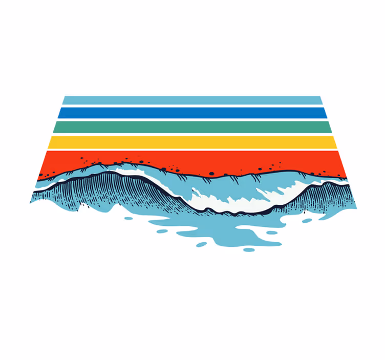 Retro waves vintage rug for floor - TenStickers