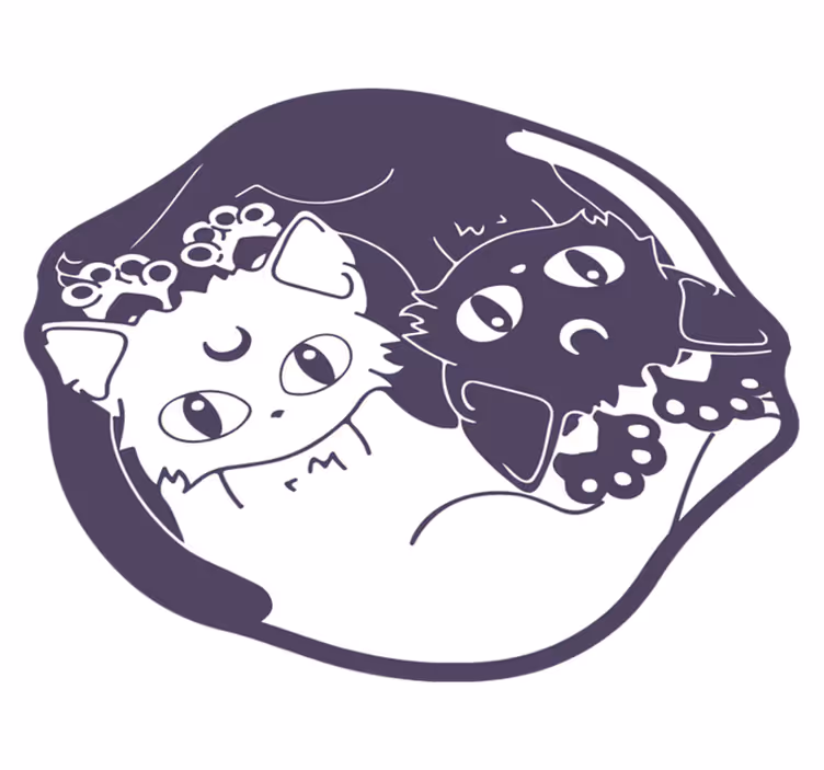 Playful Cat Duo kids vinyl rug - TenStickers