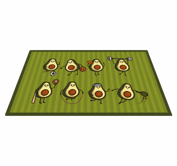 Avocado Characters vinyl rug - TenStickers