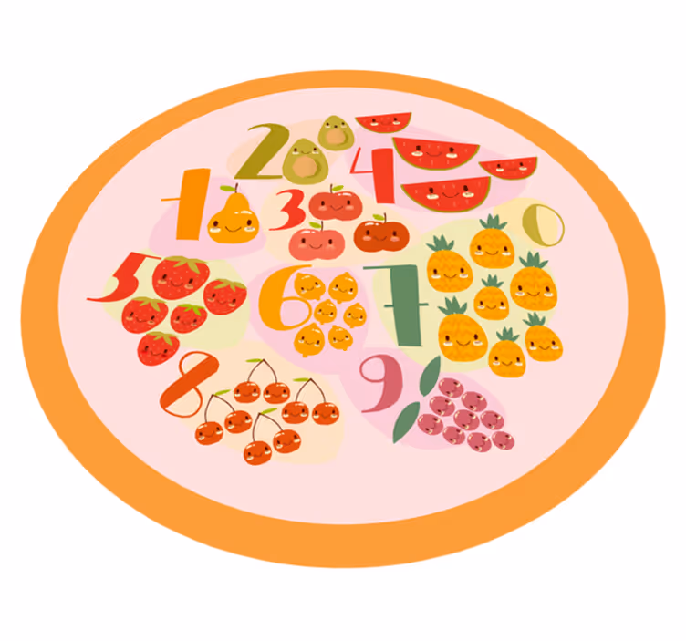 Fruity Counting Circle vinyl rug gaming - TenStickers