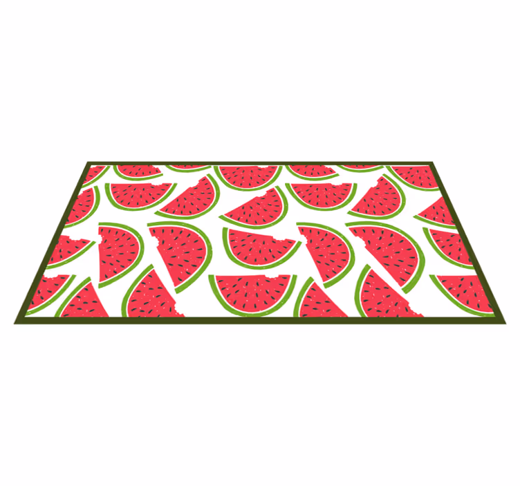 Watermelon Slice Pattern vinyl rug flowers - TenStickers