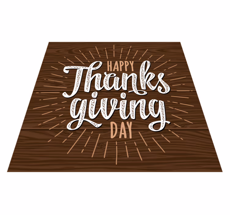 Happy thanksgiving day wood vinyl rug - TenStickers