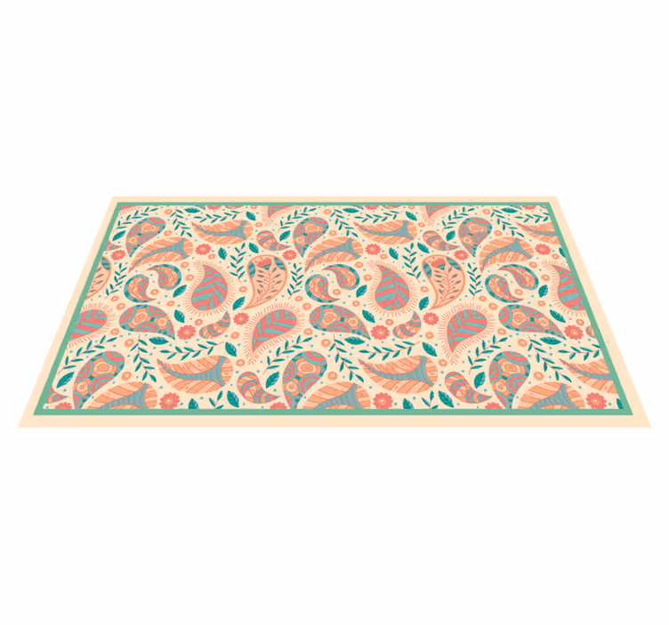 Paisley Pattern Fusion mandala vinyl rug - TenStickers