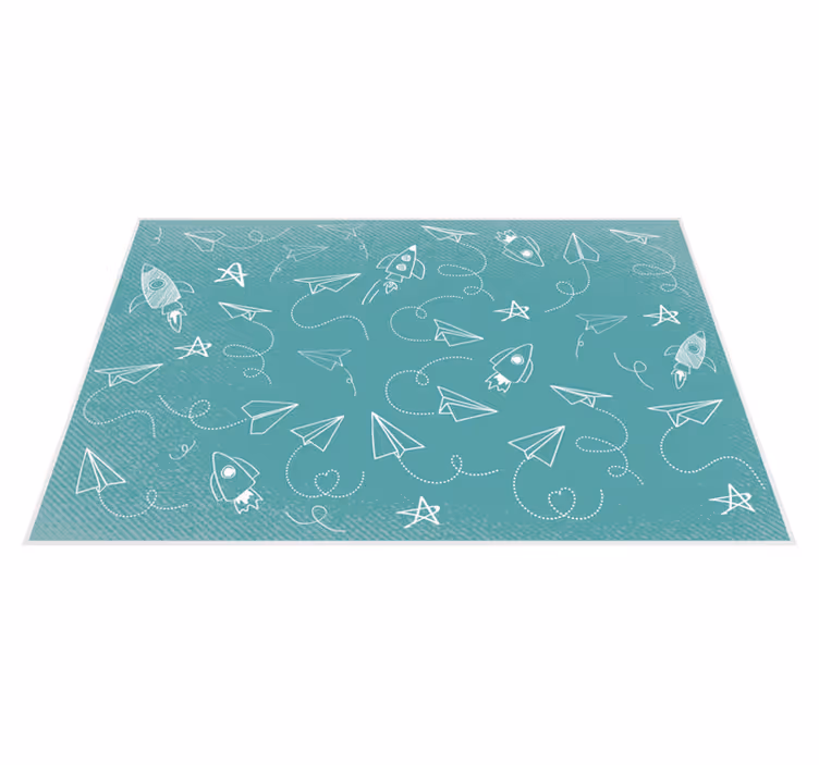 Playful Space Journey vinyl rug gaming - TenStickers