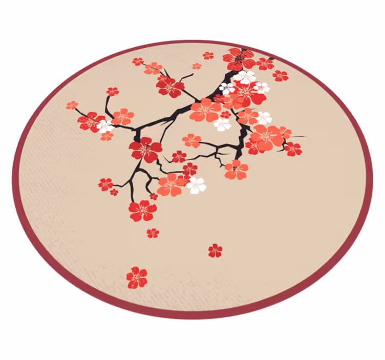 Blossoming Branches vinyl rug flowers - TenStickers