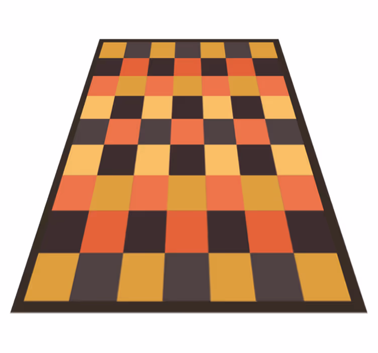Geometric vinyl rug in geometric checkerboard design - TenStickers