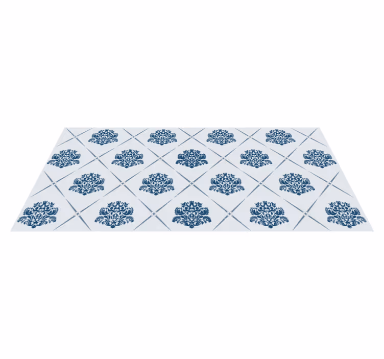 Tile vinyl rug in classic tile design - TenStickers