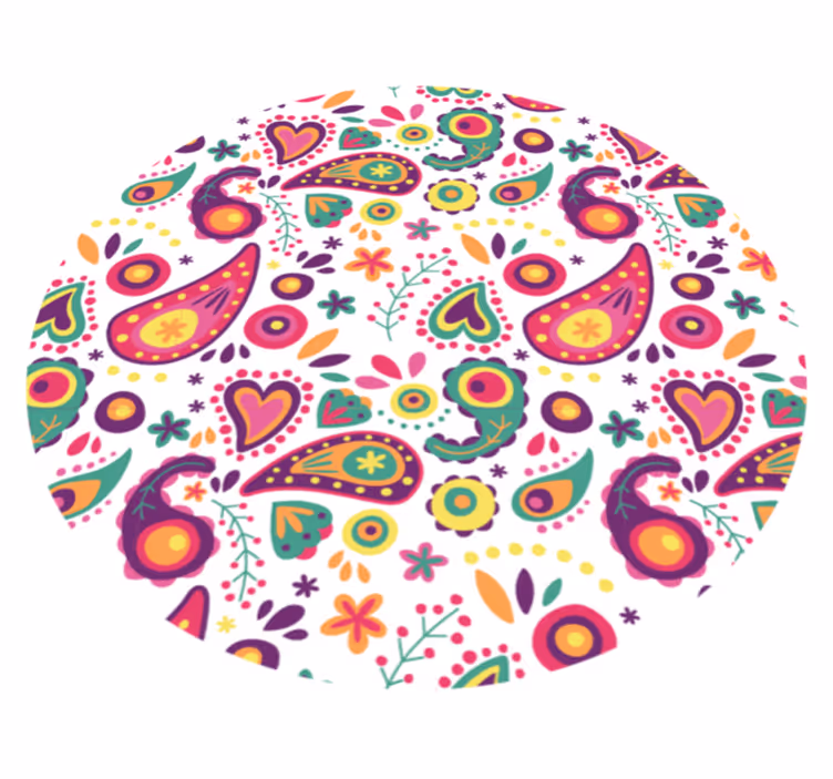 Colorful Paisley Pattern vinyl rug flowers - TenStickers