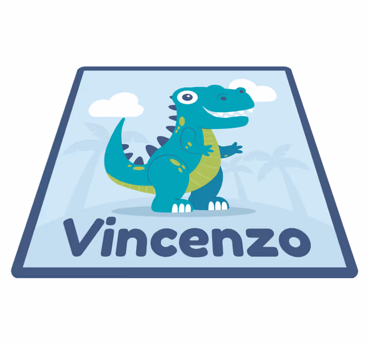 t rex dinosaur  personalised mat - TenStickers