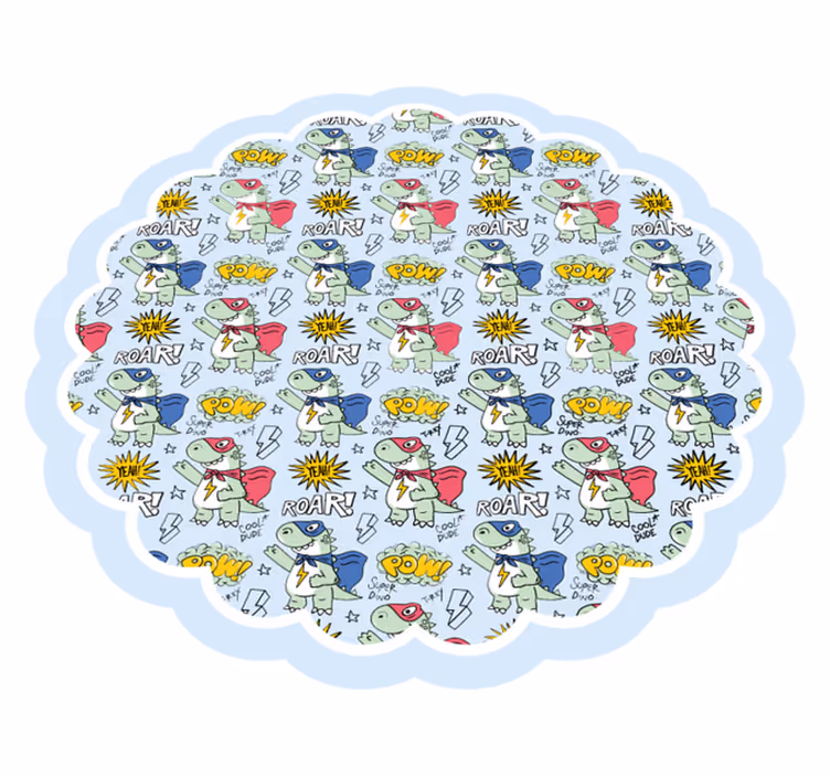 Superhero Dinos kids vinyl rug - TenStickers
