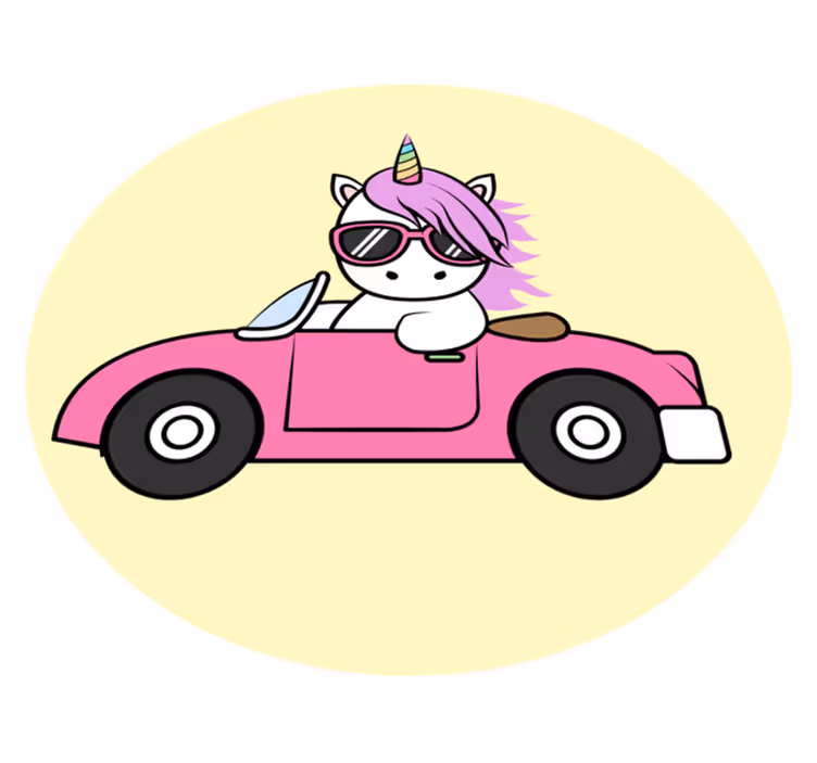 Unicorn Drive Decor vinyl rug - TenStickers