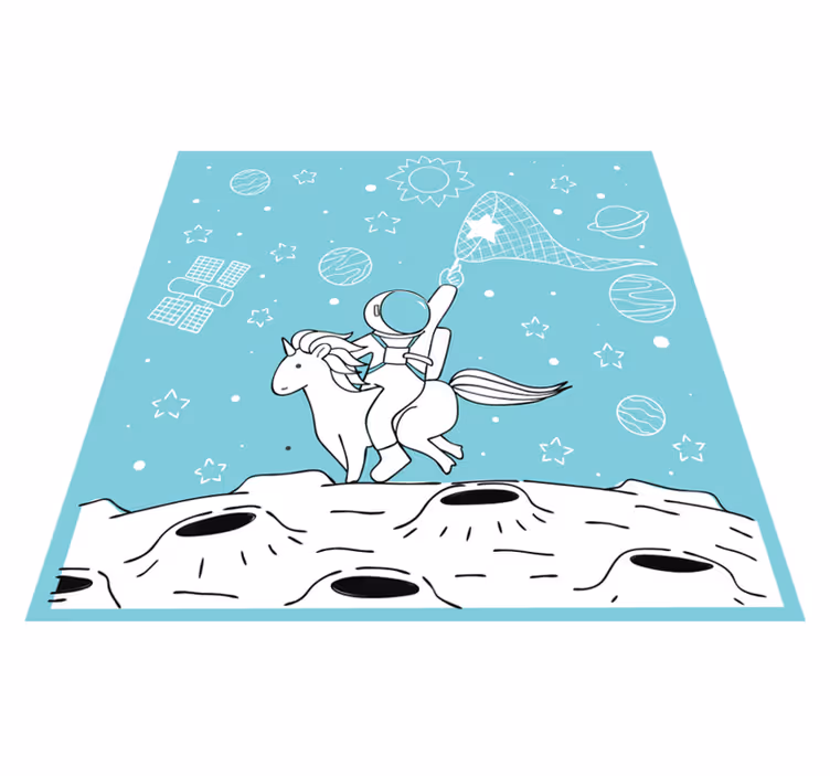 Space Adventure Motif vinyl rug gaming - TenStickers