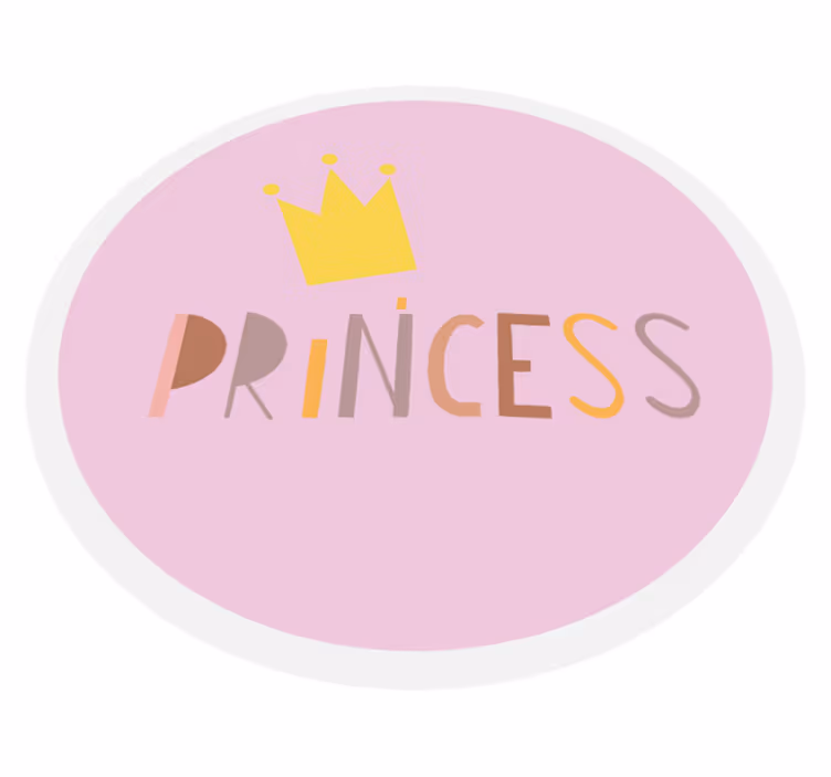 Circular Princess Crown nursery vinyl rug - TenStickers