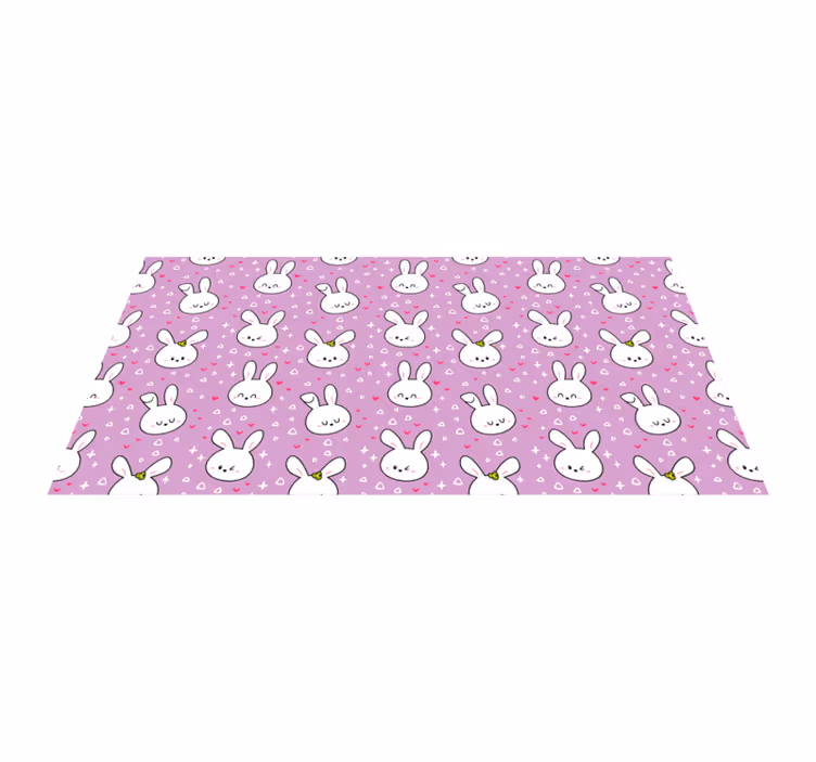 Bunny Patterns nursery vinyl rug - TenStickers