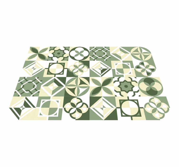 Tile vinyl rug inspired by patterned tiles - TenStickers